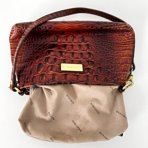 Brahmin Lorelei Convertible Mini Shoulder Bag Wristlet Pecan Melbourne Leather - Picture 12 of 15